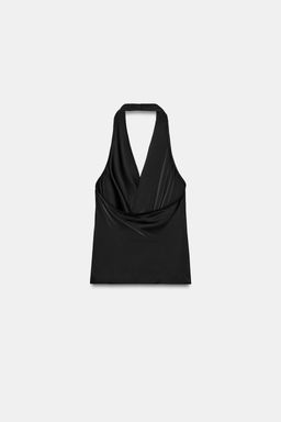 TOP SATINADO HALTER / Negro - Zara фото 7
