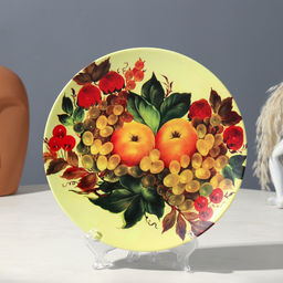 Тарелка декоративная Фрукты, вид 2, с рисунком на холсте, D = 20 см