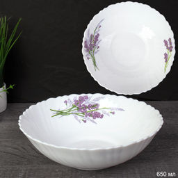 Салатник 650 мл 175 мм тарелка глубокая / TW-70 (7131-3) /уп 48/ Букет лаванды