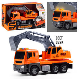 Машина "Экскаватор" 1:16 (свет, звук) в коробке