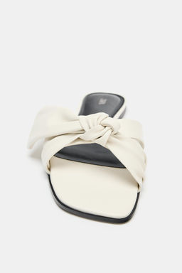 SANDALIA PLANA LAZO PIEL / Blanco Crudo - Zara фото 5