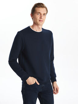 Bisiklet Yaka Uzun Kollu Erkek Sweatshirt