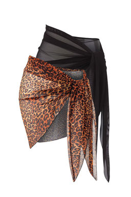 Leopar Desenli Ve Siyah 2li Baglamal? Transparan Orme Plaj Pareo TBESS25PR00002 - Trendyolmilla фото 17