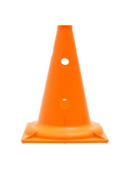 Конус - фишка, пластиковая, спортивная, разметочная, с отверстиями, 32 см, цвет оранжевый