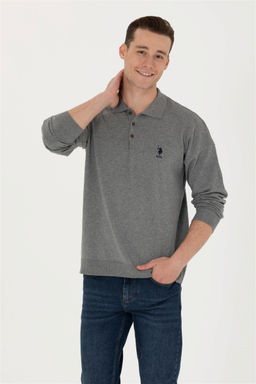U. S. Polo Assn Мужской серый меланжевый базовый свитер - U.s. polo assn фото 8