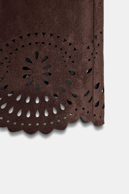 SUEDE-EFFECT CULOTTES WITH LASER-CUT HEM - Zara фото 8