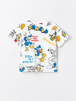 Bisiklet Yaka Donald Duck Bask?l? Erkek Bebek Ti??rt ve ?ort 2li Tak?m - Waikiki фото 3