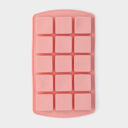 Форма для льда Доляна «Кьюб», силикон, 20×11.5×1.5 см, 15 ячеек, персиковый, розовый