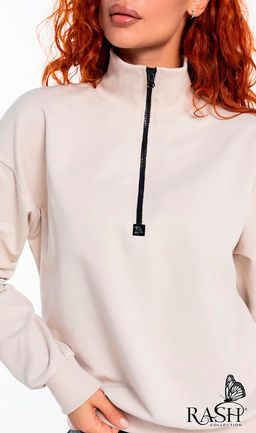 Свитшот на молнии "Аллегро" молочный Цвет:как на фото