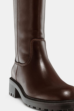 WATER REPELLENT LEATHER BUCKLE BOOTS - Zara фото 10