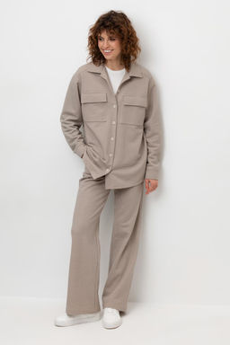 ЕВТ 4117/светлый беж,гусиная лапка брюки жен