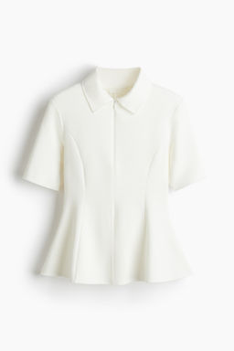Top interlock con cuello camisero