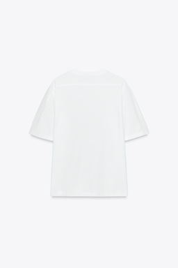 REGULAR FIT LABEL T-SHIRT - Zara фото 7
