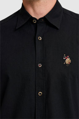 Erkek Keten Kar___ml_ Siyah Uzun Kollu Basic G_mlek - U.s. polo assn фото 6