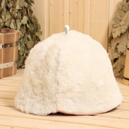 Шапка для бани из овчины, розовая фетр - Simaland фото 3