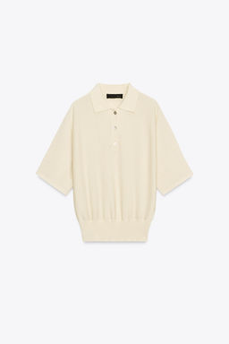 SHORT SLEEVE KNITTED POLO TOP - Zara фото 10