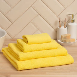 Полотенце махровое Экономь и Я 70*130 см, цв. желтый, 100% хлопок, 350 гр/м2