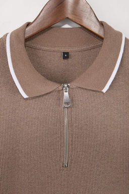 Siyah Loose Fit Dokulu Yaka Cizgi Detayl? Fermuarl? Polo Yaka T-shirt TMNSS26PO00003 - Trendyolmilla фото 10