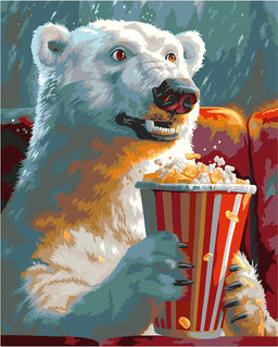 ФРЕЯ PNB/PL-335 Набор для раскрашивания по номерам 50 х 40 см Мишка в кино