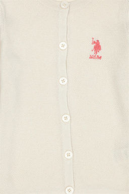 Кремовый трикотажный кардиган для девочки - U.s. polo assn фото 6