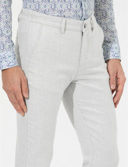 Gri Slim Fit Beli Lastikli Kanvas Pantolon - Pierre cardin фото 7