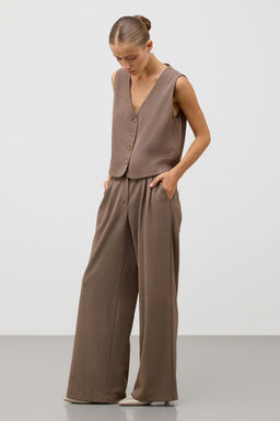 ЕВТ 3352/черный кофе,имитация текстиля жилет жен