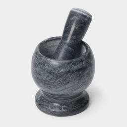 Ступка с пестиком Magistro «Мрамор», натуральный камень, 10×10 см, серая