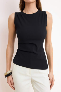 Siyah Fitted/Vucuda Oturan Kolsuz Paper Touch Orme Bluz TWOSS26BZ00385 - Trendyolmilla фото 3