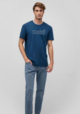 Mavi Logo Bask?l? Mavi Tisort