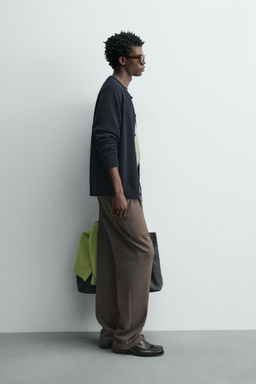 C?RDIGAN REGULAR FIT ALGOD?N / Marino oscuro - Zara фото 4