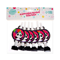 Дудка язычок «Панда», набор 6 шт.