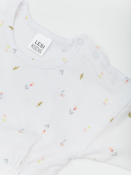 Комбинезон для девочки с длиным рукавом 2шт., бел/роз - Lesi kids фото 13
