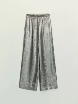 Прямые брюки из блестящей ткани / Zarina