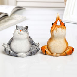 Фигурка полистоун лак «Котик-йог», 10×7.5×9 см, МИКС