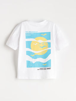 Bisiklet Yaka Bask?l? Erkek ?ocuk Ti??rt