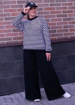 Свитшот полоска с черным, тельняшка, футер 2хнитка петля, пенье