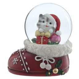 Фигурка декоративная "Котенок" в стекл шаре, D 6.5 см, L8,5 W6,5 H9,5 см
