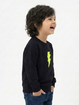 Свитшот с принтом 22-0967 черный - Mini maxi фото 4