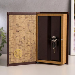 Шкатулка книга-сейф «Государева казна», дерево, искусственная кожа, 21×13×5 см