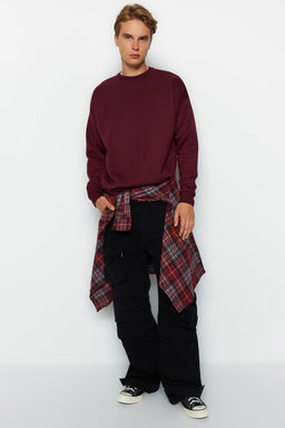 TRENDYOL MAN Bordo Regular Fit Uzun Kollu Dokulu Sweatshirt TMNAW22SW1020 - Trendyolmilla фото 3