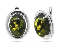 Серьги из серебра янтарь, СП20з
