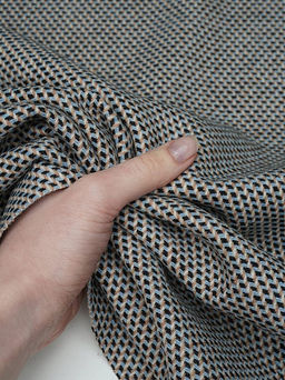 Шерсть пальтово-костюмная Твид цв.Серый/черный/песочный, ш.1.5м, шерсть-50%, п/э-50%, 380гр/м.кв - Купава фото 3