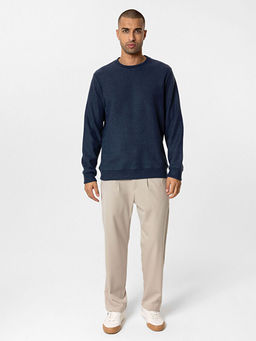 Bisiklet Yaka Uzun Kollu Erkek Sweatshirt