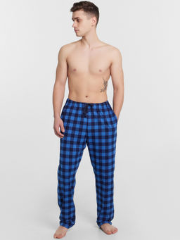 Брюки домашние мужские синие в клетку