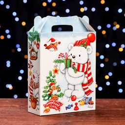 Цена за 5 шт. Подарочная коробка Белоснежный ,ПОДАРОК 17 х 6,8 х 20,8 см - Simaland фото 2