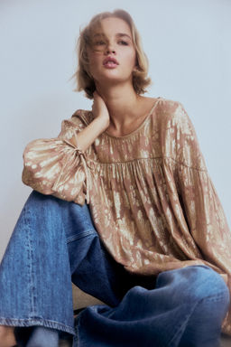 Blusa oversize en tejido jacquard - H&m фото 3