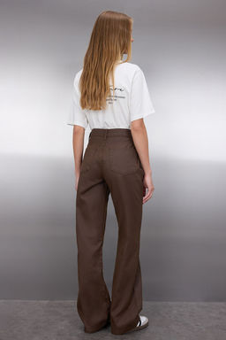 Kahverengi Kaplamal? Yuksek Bel Wide Leg Jeans TWOAW25JE00233 - Trendyolmilla фото 4