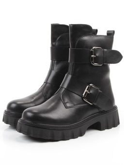 04-PAX40-1Z BLACK Ботинки зимние женские (натуральная кожа, 100% шерсть) размер 39 маломерит на пол