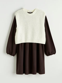 Bisiklet Yaka K?z ?ocuk Elbise ve Triko S?veter