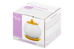 Сахарница 620 мл 11*11*12 см Ромбики + ложка + дер. крышка на дер. подставке - Elan gallery фото 16